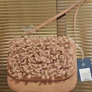 Universal Thread Tan Crossbody Bag with Curly Texture